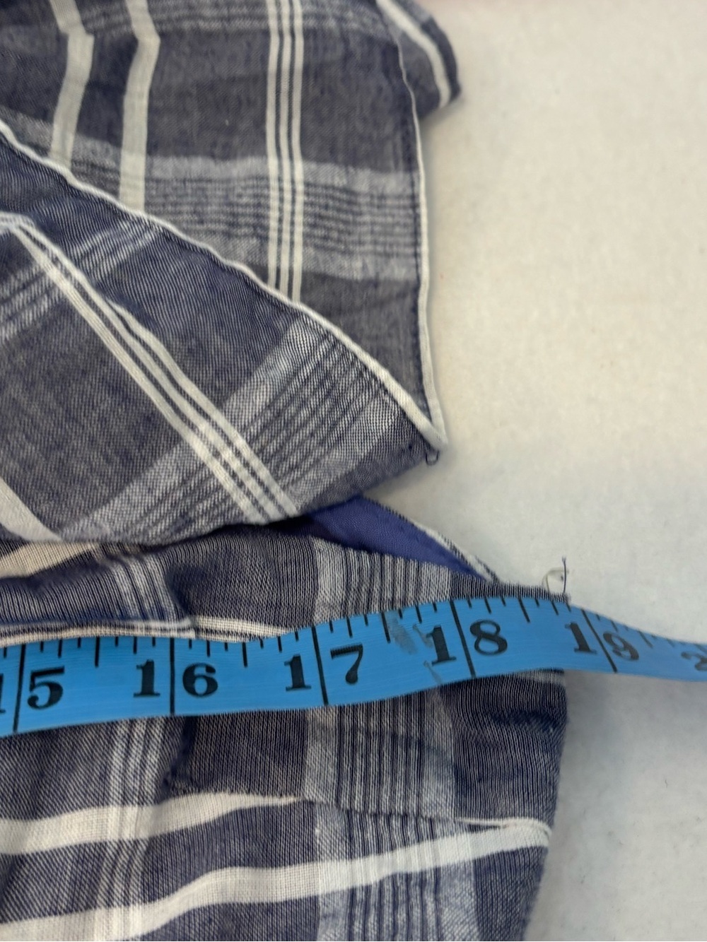 Umgee Size Large Blue White Plaid Off Shoulder Ruffle Button Front Pocket Dress - Picture 6 of 8